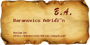 Baranovics Adrián névjegykártya