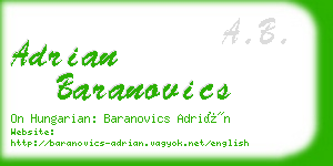 adrian baranovics business card